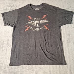 Foo Fighters T-Shirt Large Dark Gray Eagle Graphic Rock Band Tee Lightning Bolt